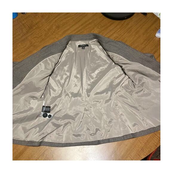 Ann Taylor Taupe Wool Blend Blazer 6P Petite Slim Fit Workwear Office Jacket - Picture 5 of 10